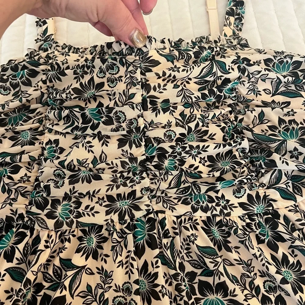 NWT Torrid Babydoll Stretch Mesh Floral Top - Picture 2 of 8